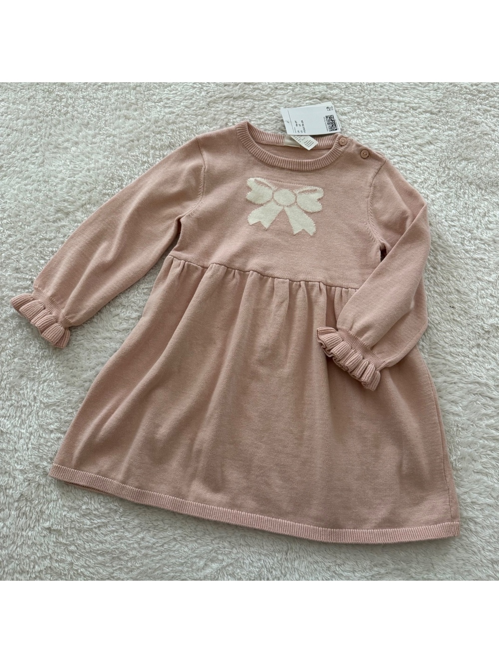 2t H&M Pink Knit Bow Dress NWT